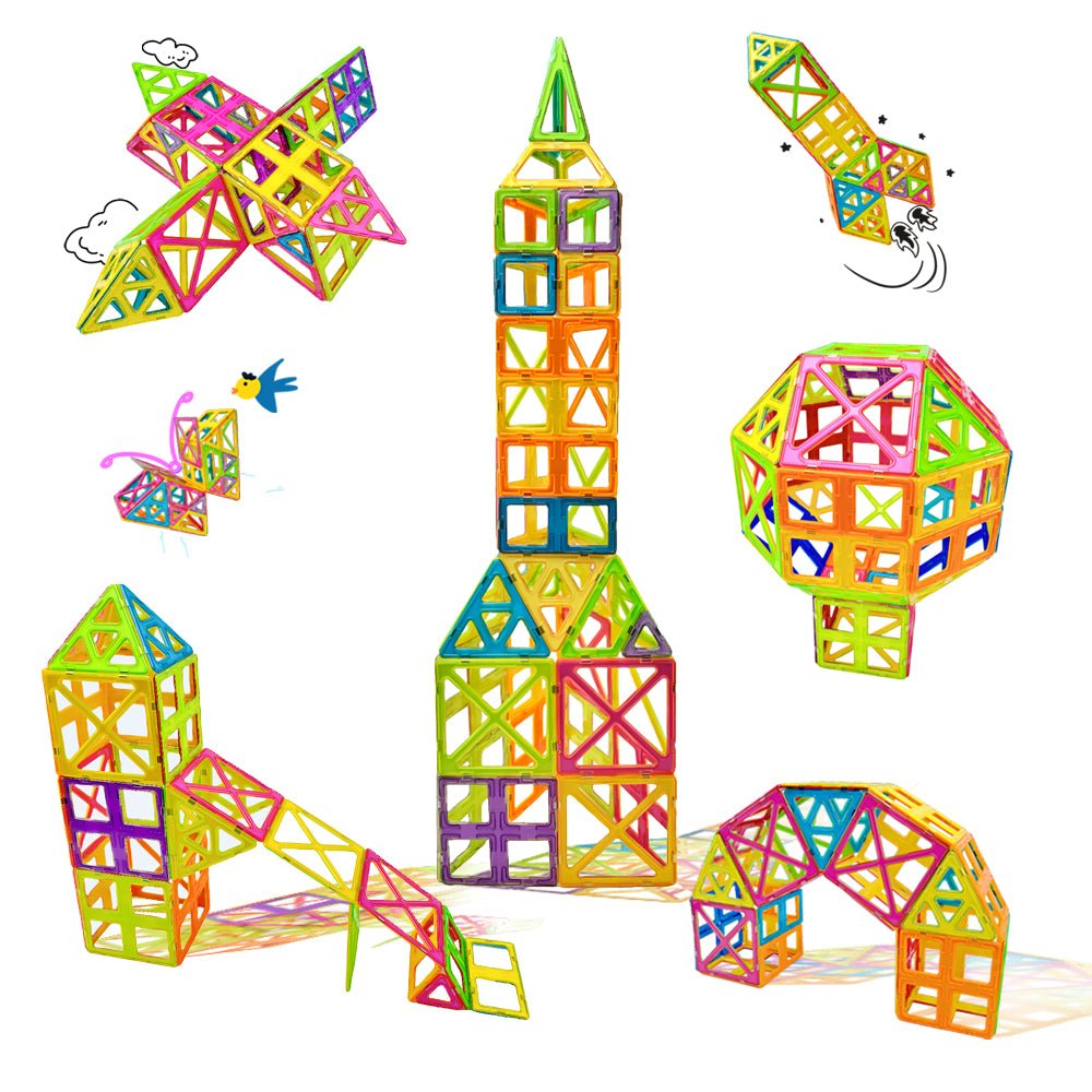 CONDIS Magnetische bouwstenen, 72-delig, mega-set - XXL (2 ×) en standaard blokken, vensterkaarten, educatief speelgoed vanaf 3 , voor thuis en op de kleuterschool, met stoffen zak CONDIS Magnetische bouwstenen, 72-delig, mega-set - XXL (2 ×) en standaard blokken, vensterkaarten, educatief speelgoed vanaf 3 , voor thuis en op de kleuterschool, met stoffen zak
