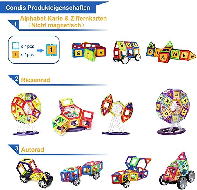 Condis 120Pcs Magnetic Building Blocks Set - Condistoys